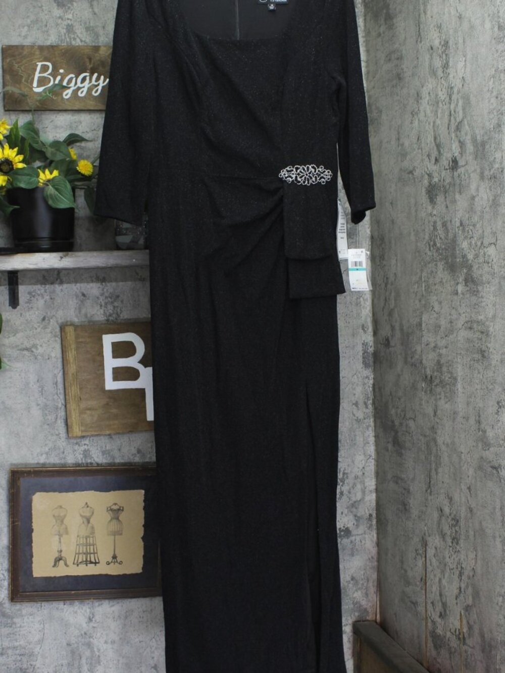 Alex Evenings Black Alex Evenings 3 4 Sleeve Mother Of The Bride Gown